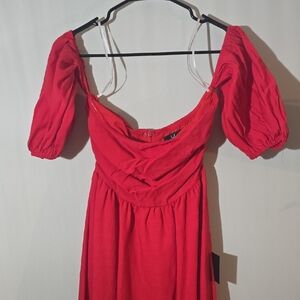NWT Lulu's Red Off-Shoulder Maxi Dress